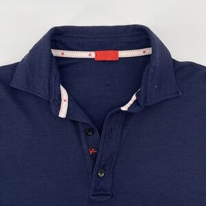 Isaia Shirt Size Large Blue Wool Long Sleeve Polo Preppy Designer Italy Knit